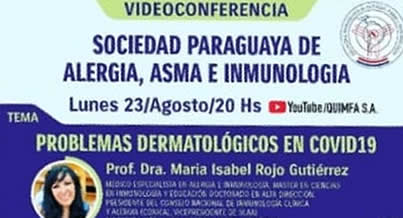 Video Conferencia. Problemas Dermatológicos en Covid-19. Agosto 2019